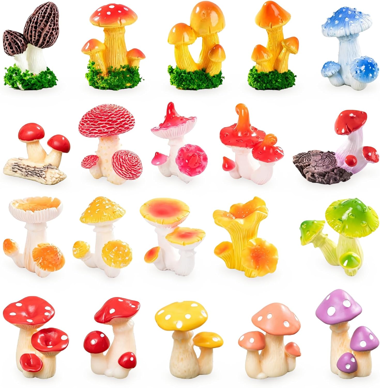 Landscape Bonsai Garden - 10Pcs Resin Mini Morel Mushroom Figurines