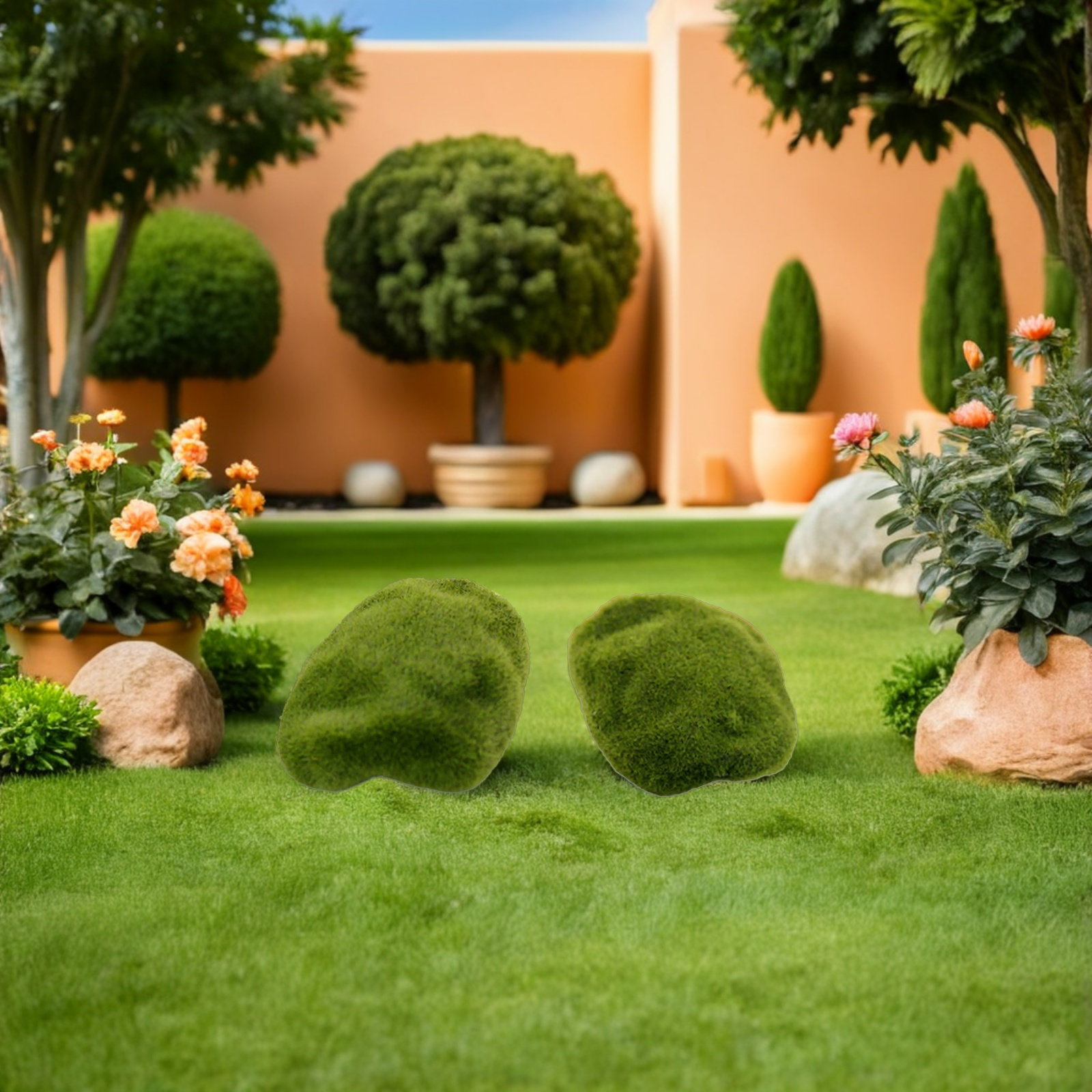 Bonsai Garden Layout - 5Pcs Artificial Mossy Stones Lifelike Foam
