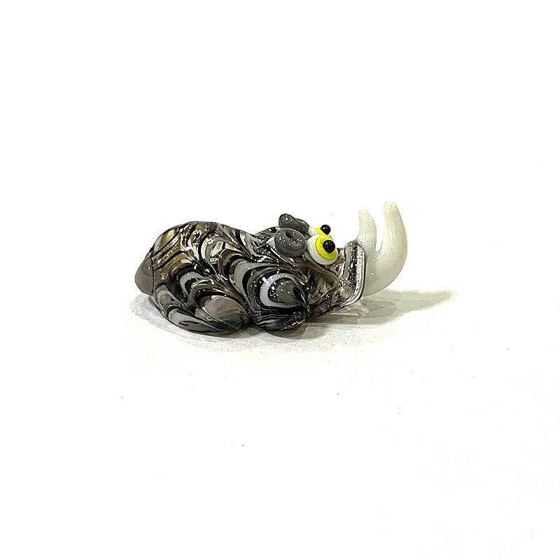 Miniature Glass Rhino Figurine - Bonsai Garden In Japan ulasan dan harga
