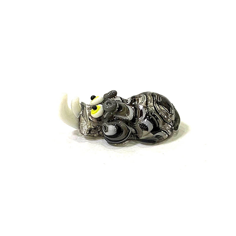 Miniature Glass Rhino Figurine - Bonsai Garden In Japan ulasan dan harga