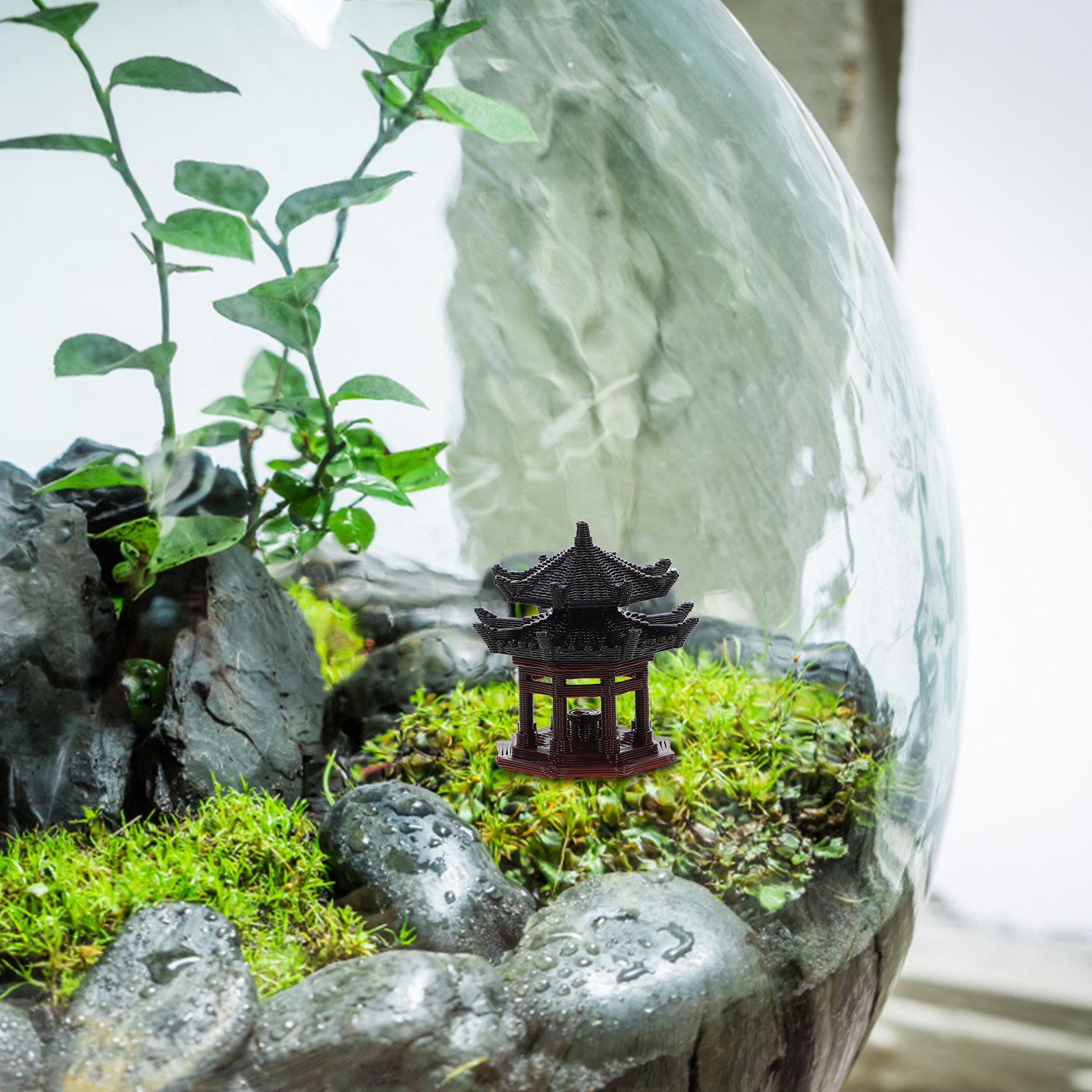 Mini Pavilion Statue Chinese S - Bonsai Garden Zen ulasan dan harga