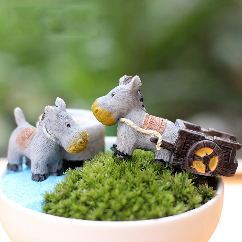 Animal Figurines Mini Donkey P - Bonsai Garden In Japan ulasan dan harga
