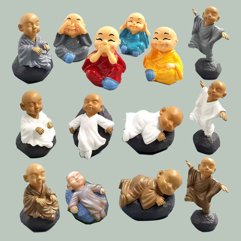 4pcs Chinese Kongfu Monk Minia - Bonsai Garden In Japan ulasan dan harga