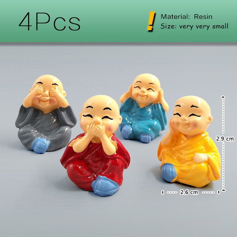 4pcs Chinese Kongfu Monk Minia - Bonsai Garden In Japan ulasan dan harga