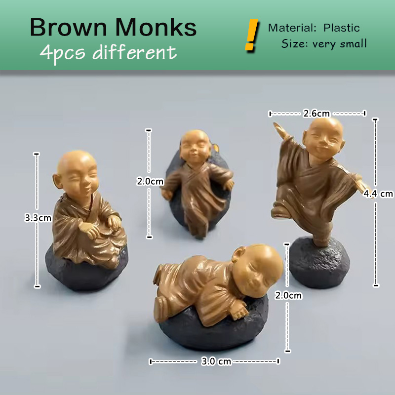 4pcs Chinese Kongfu Monk Minia - Bonsai Garden In Japan ulasan dan harga