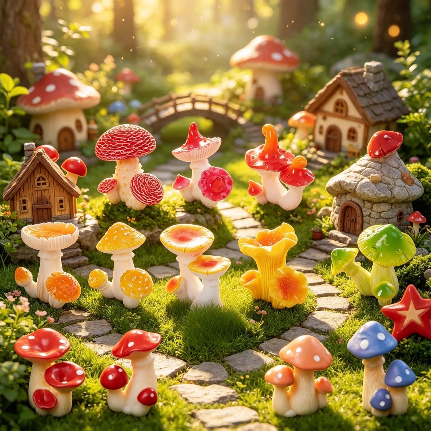 10Pcs Resin Mini Morel Mushroo - Landscape Bonsai Garden ulasan dan harga