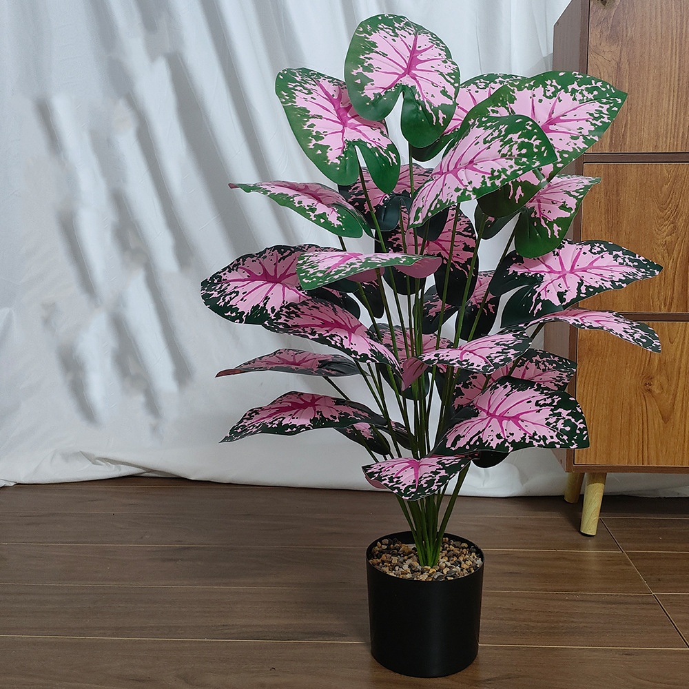 Pink Leaf Potted Plants Fake A - Bonsai Garden Zen ulasan dan harga