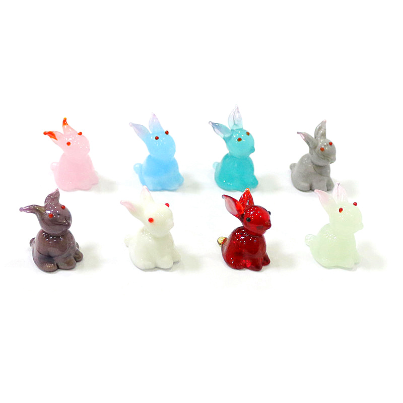 2pcs Mini Glass Bunny Figurine - Bonsai Garden In Japan ulasan dan harga