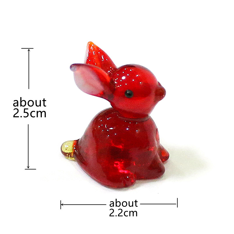 2pcs Mini Glass Bunny Figurine - Bonsai Garden In Japan ulasan dan harga