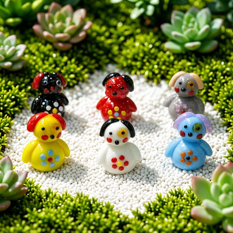 Cute Handmade Mini Glass Dog F - Bonsai Garden In Japan ulasan dan harga