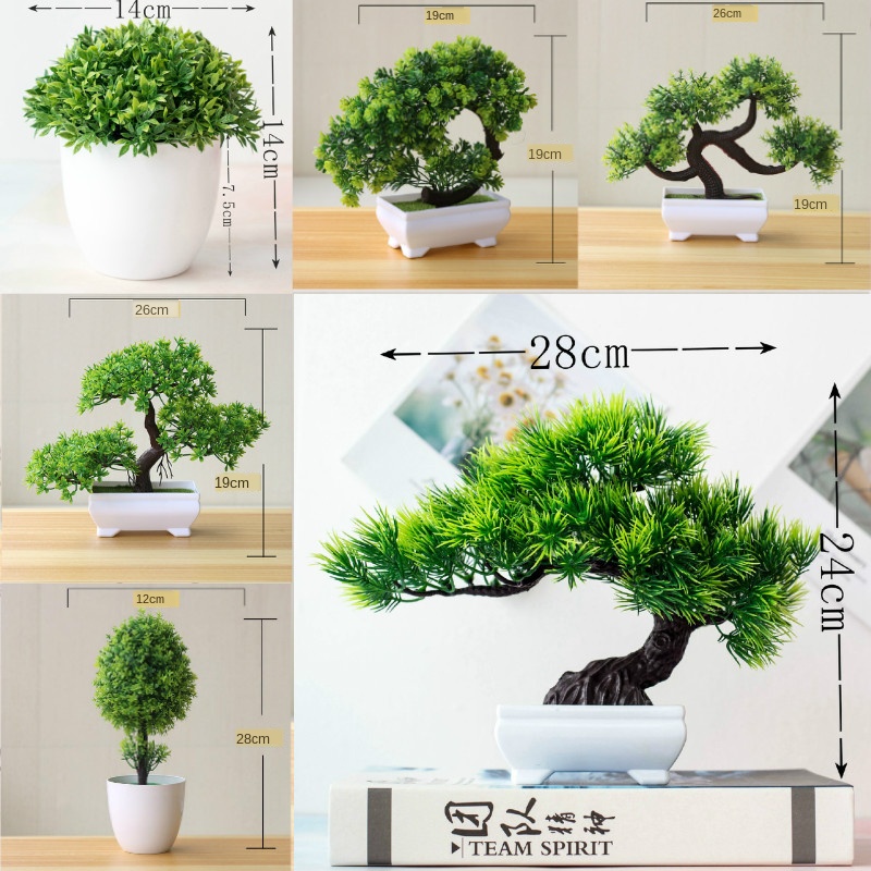 New Green Artificial Plants Bo - Bonsai Garden Zen ulasan dan harga