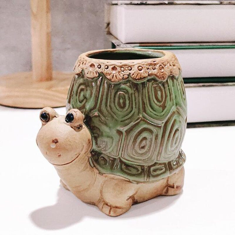 Cartoon Ceramic Snail Turtle A - Bonsai Garden Europe ulasan dan harga