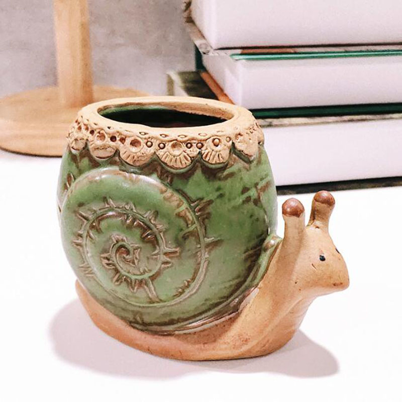 Cartoon Ceramic Snail Turtle A - Bonsai Garden Europe ulasan dan harga