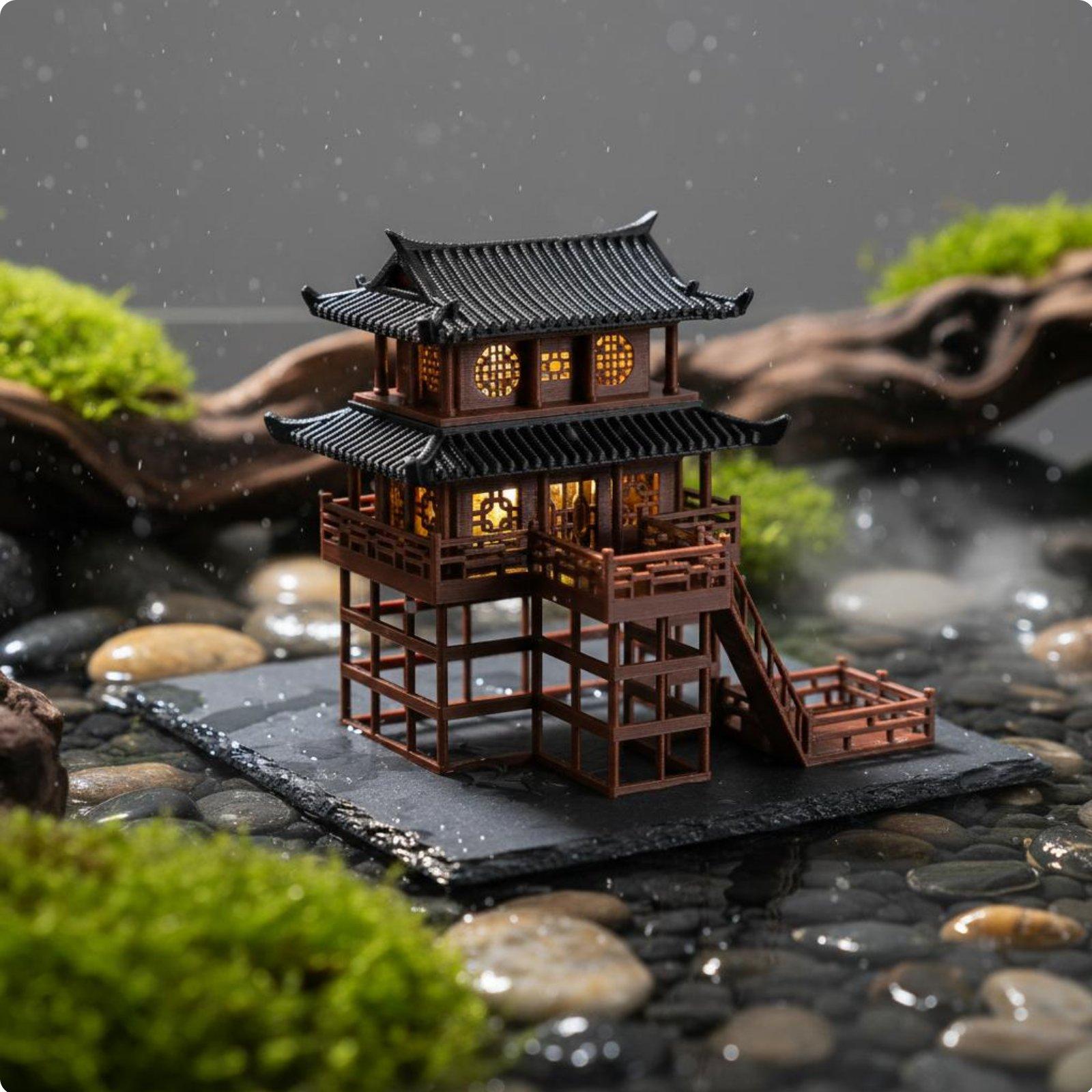 Bonsai House Tabletop Plastic  - Landscape Bonsai Garden ulasan dan harga